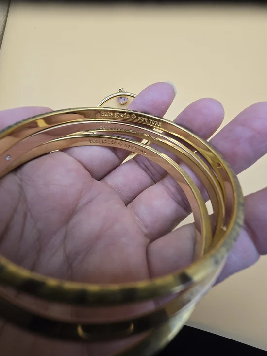 Kate Spade Bangle Set with Pink Cupcake Charm Bracelet - Picture 4 of 5